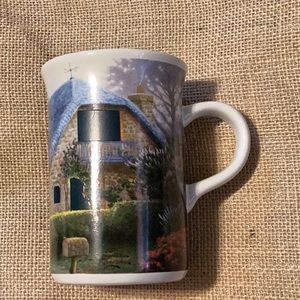 Lilac cottage mug oil painted
